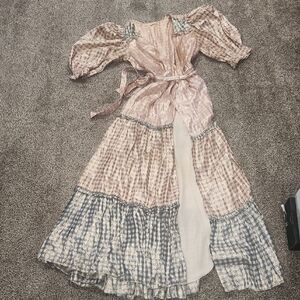 LoveShackFancy Shimmering Pink and Gold Top